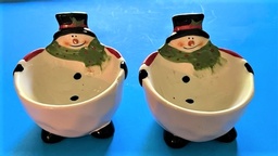 A Pair of Snowman candy dishes